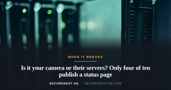 Is it your camera or their servers? Only four of ten publish a status page