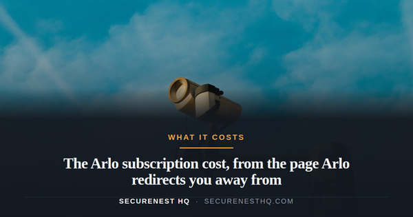 The Arlo subscription cost, from the page Arlo redirects you away from